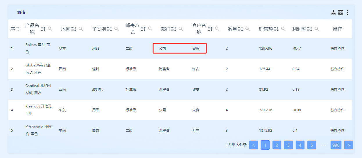 表格用户